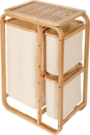 Lumaland Wschekorb aus Bambus mit 2 ausziehbaren Wschescken - 73 x 64 x  33 cm - Blau | METRO
