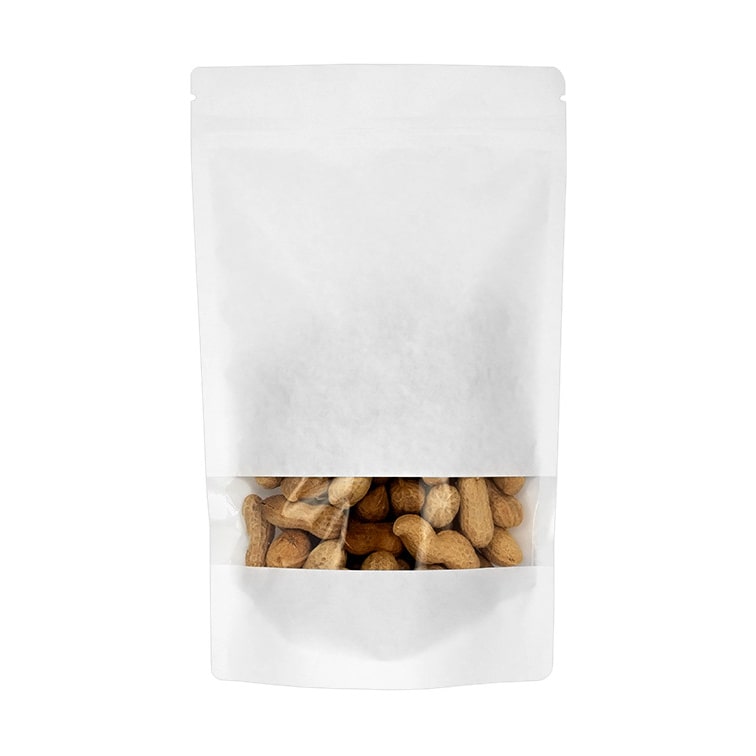 MONOUSO - Saco DoyPack Fecho Zip e Janela Branco 16+8x26cm (50 Uds)