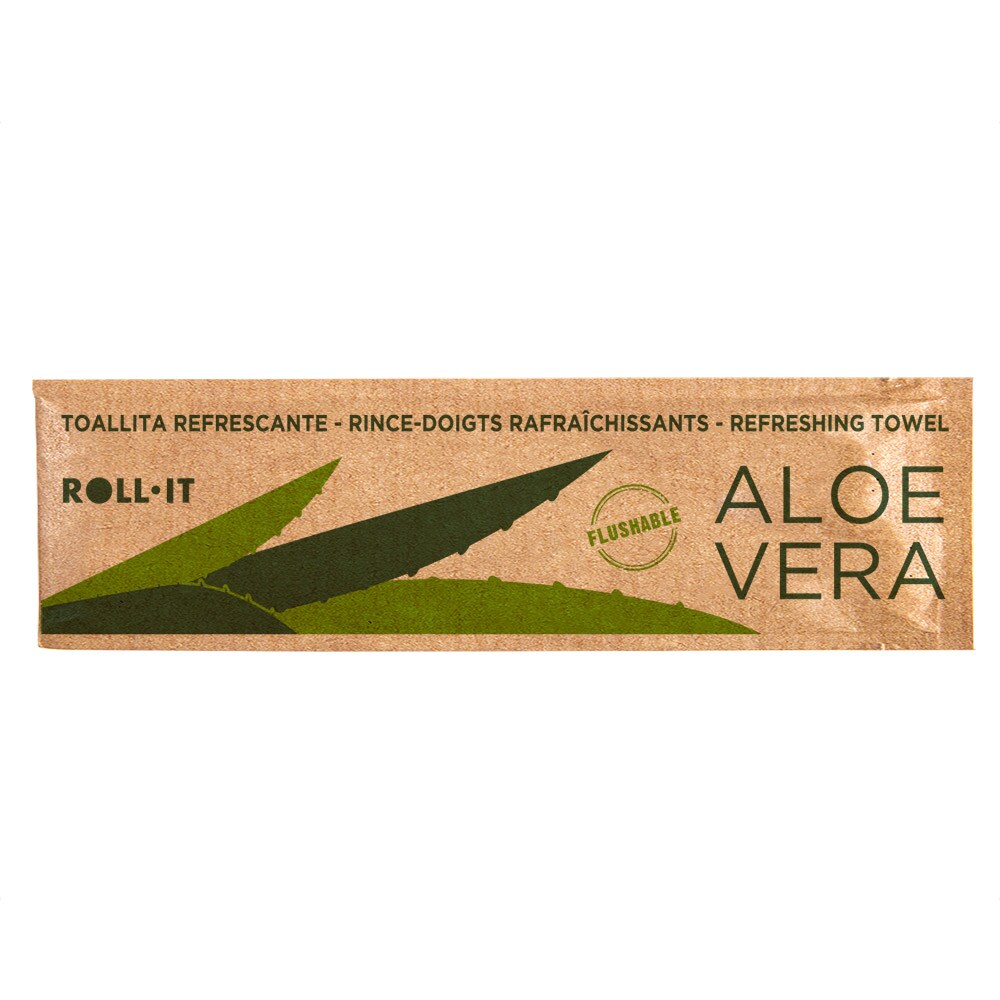Toallitas Flushable 'Roll-It - Aloe Vera' 50 G/M2 14,5X4 Cm Blanco Celulosa (1280 Unidades)