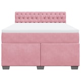 thumbnail of vidaXL Boxspringbett mit Matratze Rosa 160x200 cm Samt