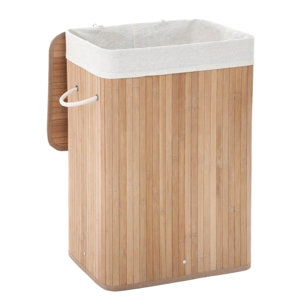 Helloshop26 - Bamboe wasmand 72 liter opvouwbaar met uitneembare en wasbare zak natuurlijke beige kleur 12_0006711