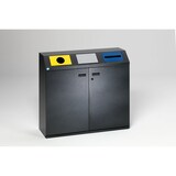 thumbnail of PROREGAL Selbstlöschende Wertstoffsammlstation eckig | 80 Liter je Behälter, HxBxT 97,5x108x37,5cm | Verzinkter Stahl | Grau | Mülleimer Abfalleimer