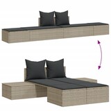 thumbnail of vidaXL Doppel-Sonnenliege mit Kissen Hellgrau Poly Rattan