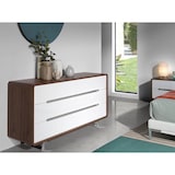 thumbnail of Angel Cerdá  Cómoda em madeira folheada a nogueira com seis gavetas em MDF lacado Gloss White. Pés  7106C