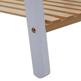 thumbnail of Bambus Standgarderobe HWC-Q32, Garderobenständer Kleiderständer Schuhregal, Stange 2 Ablagen 130x70x44cm ~ natur-weiß