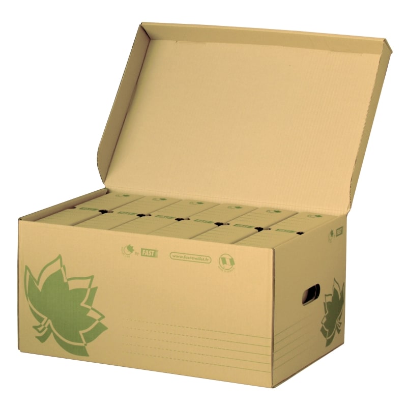Conteneur Natural Line 52x35x26, + 6 boîtes dos de 8, en carton kraft