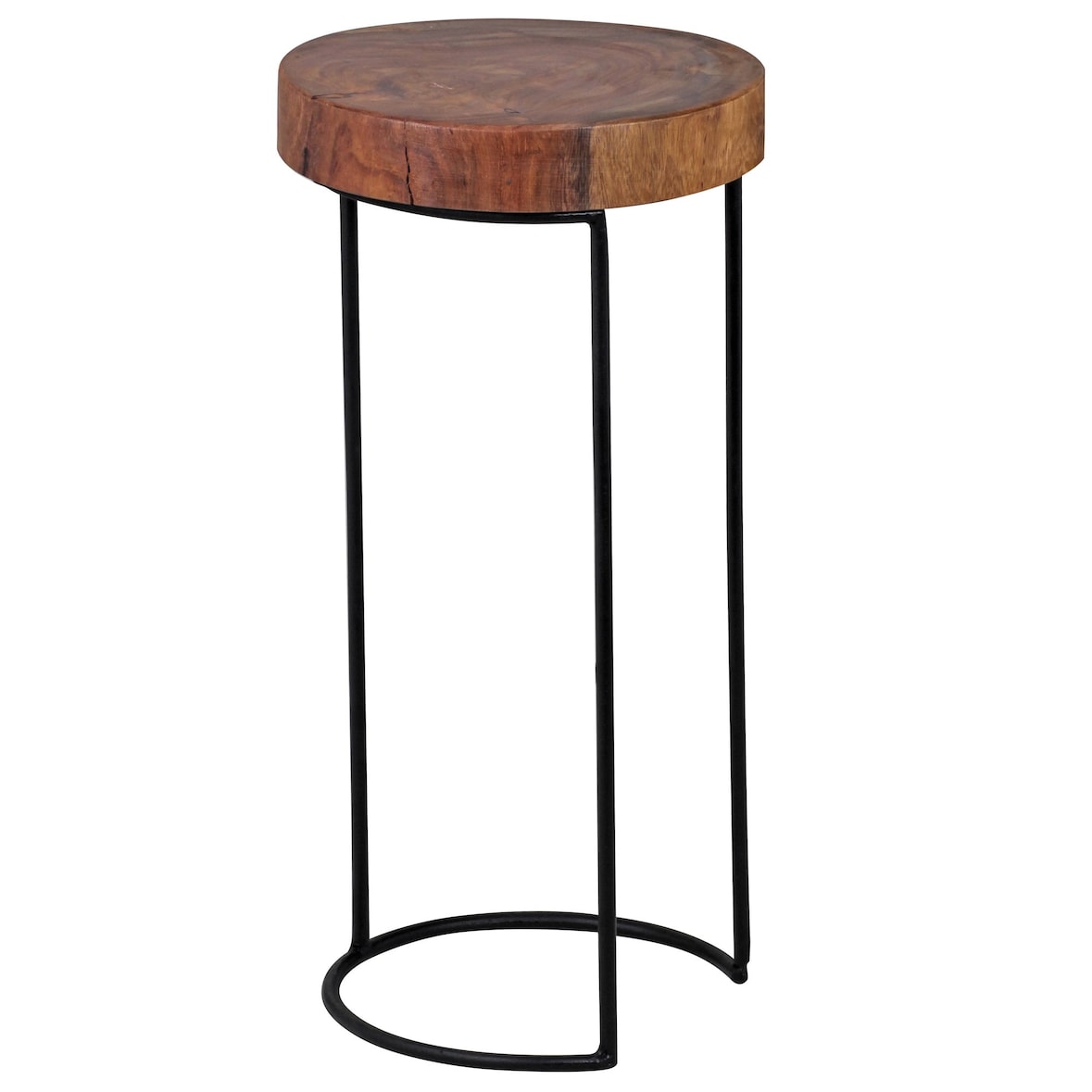 FineBuy Beistelltisch Massiv Wohnzimmertisch Holz Baumstamm Tisch Echt-Holz