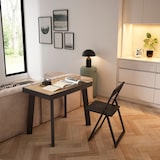 thumbnail of Ausziehbarer Konsolentisch, 302x90x73cm, Für 14 Personen, Holzbeine, Moderner Stil, Eiche und Schwarz _ 353_25