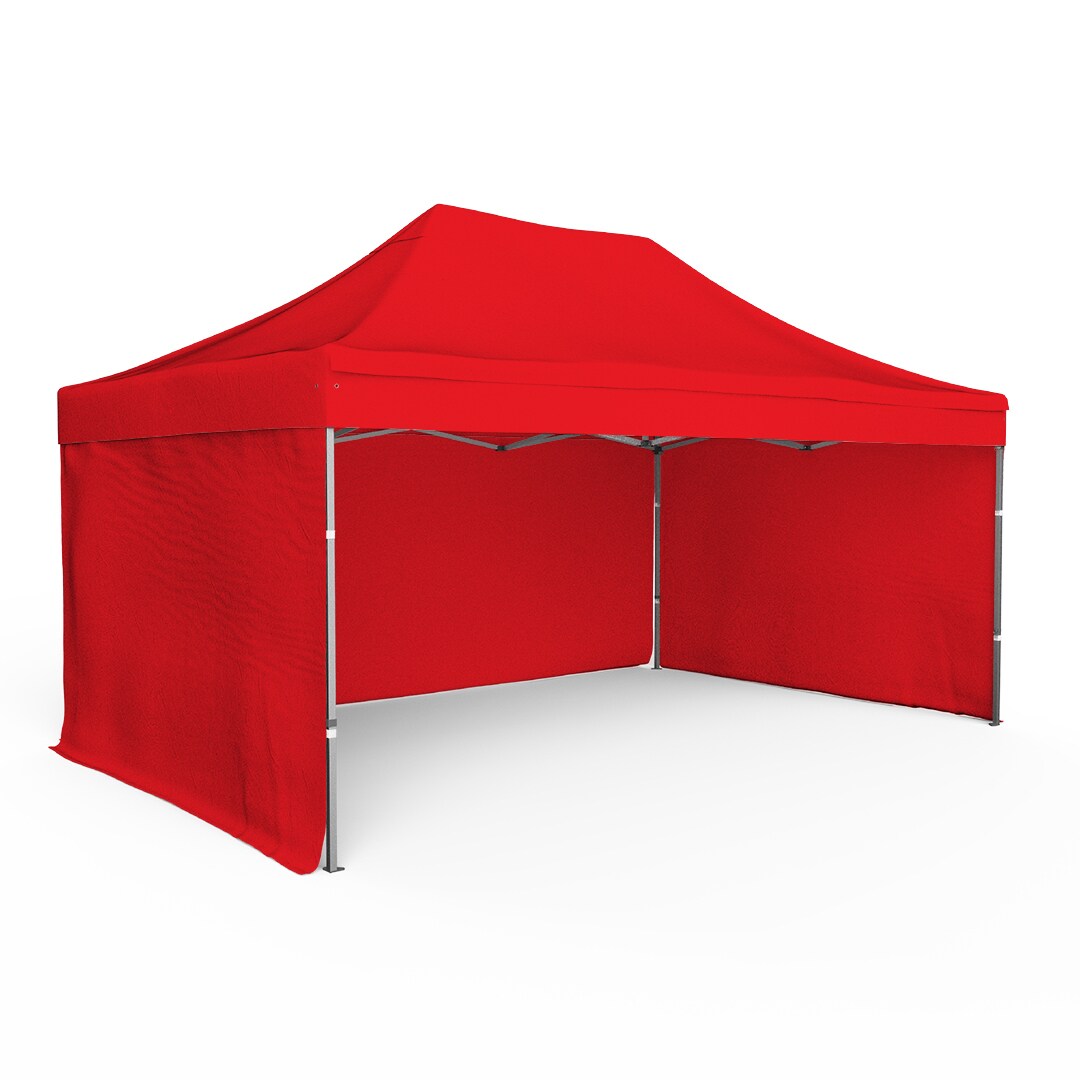 Tente pliante Barnum Aluminium 300x450cm - Rouge + 3 murs offerts
