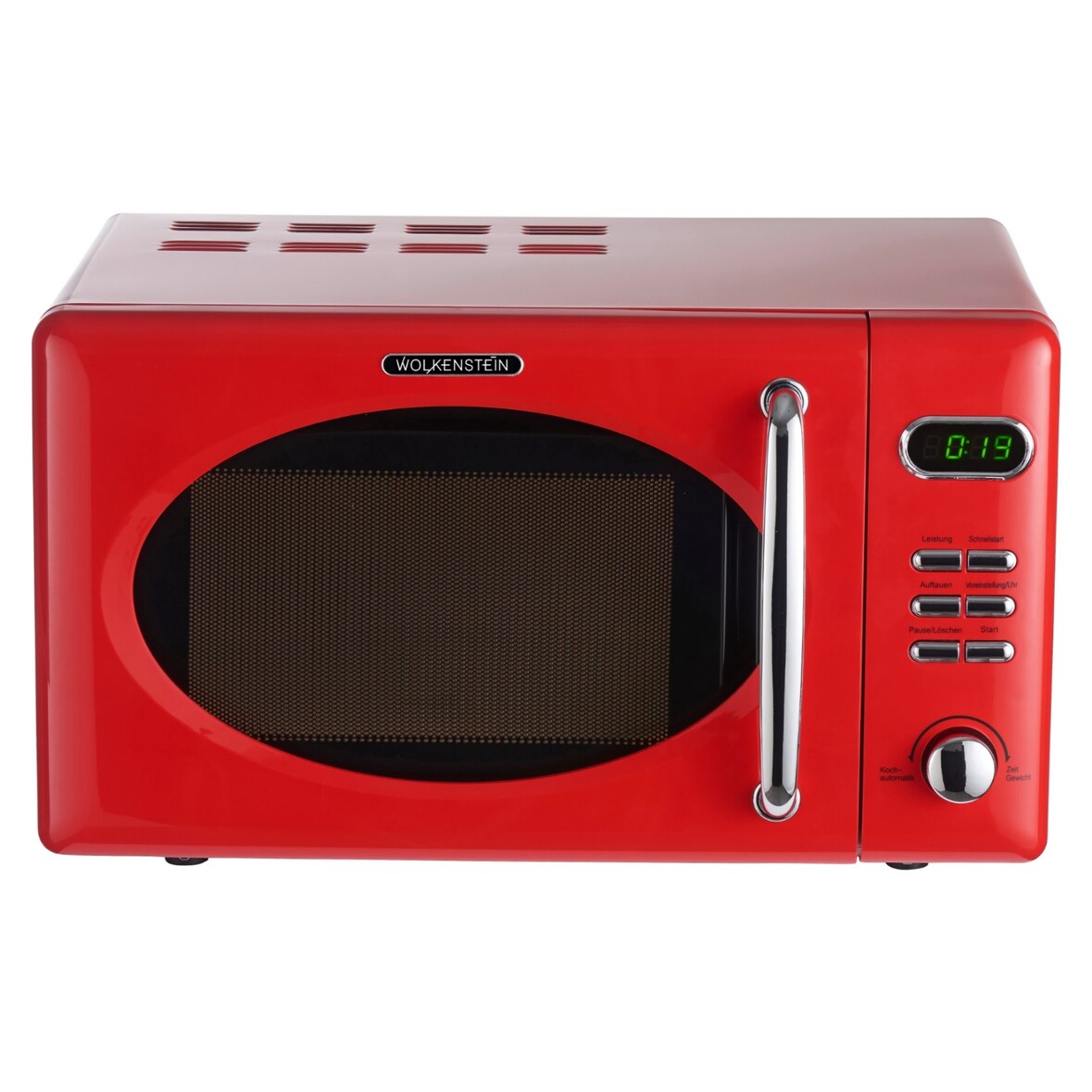 Wolkenstein Mikrowelle MW720 FRW - rot, Retro-Design, 700Watt, 20l, nostalgie