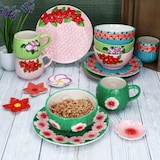 thumbnail of Flori Flower 16tlg Frühstücksset Steingut Teller Becher Schale Ablage Blumen