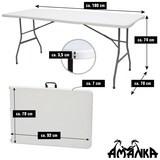 thumbnail of Gartentisch für 6 Personen - 180 x 70 cm Klapptisch - Camping Esstisch Klappbar