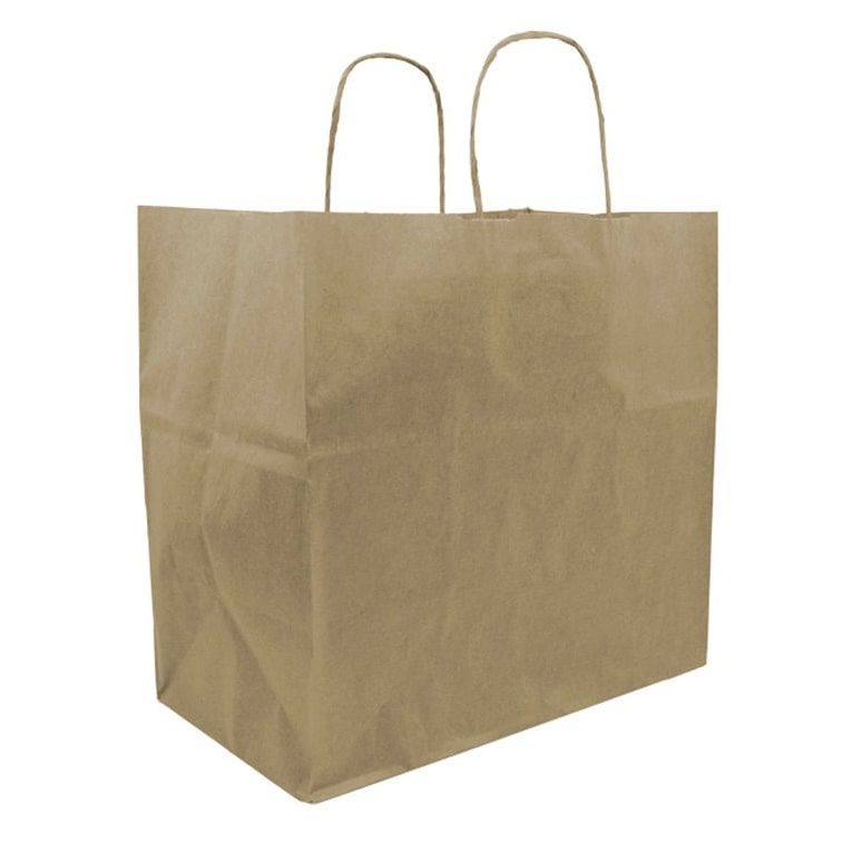 MONOUSO - Bolsa Papel Kraft con Asas 115g/m² 27+16x31cm (25 Uds)