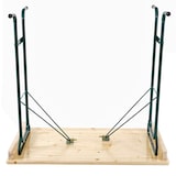 thumbnail of Bartafel HWC-L67, biertuintafel biertenttafel campingtafel, inklapbaar metaal grenen hout geolied 110x125x70cm