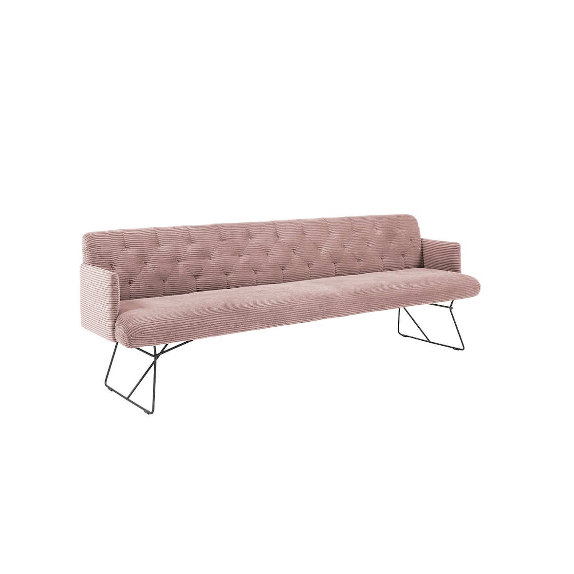 KAWOLA Esszimmerbank CHARME Cord rosa 206cm