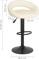 thumbnail of Barhocker KALSII höhenverstellbar 2er Set Creme Samt  | Barstühle drehbar Küchenhocker Thekenhocker für Küche Hausbar