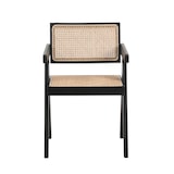 thumbnail of Chaise avec structure noire en bois, Assise et dossier en Cannage Naturel