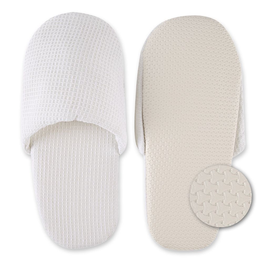 Slipper Waffle geschlossen Baumwolle Weiß 100 Paar