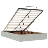 thumbnail of vidaXL Ottoman-Bett mit Matratzen & LEDs Hellgrau 120x200 cm Samt