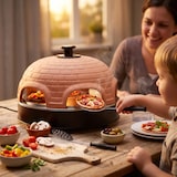 thumbnail of Emerio Pizzarette Original PO-115984 – 1200W – Pizzaofen für 6 Personen – Handgefertigte Terrakotta-Kuppel – Pizza Ofen – 6 Backspachteln - Cool Touch