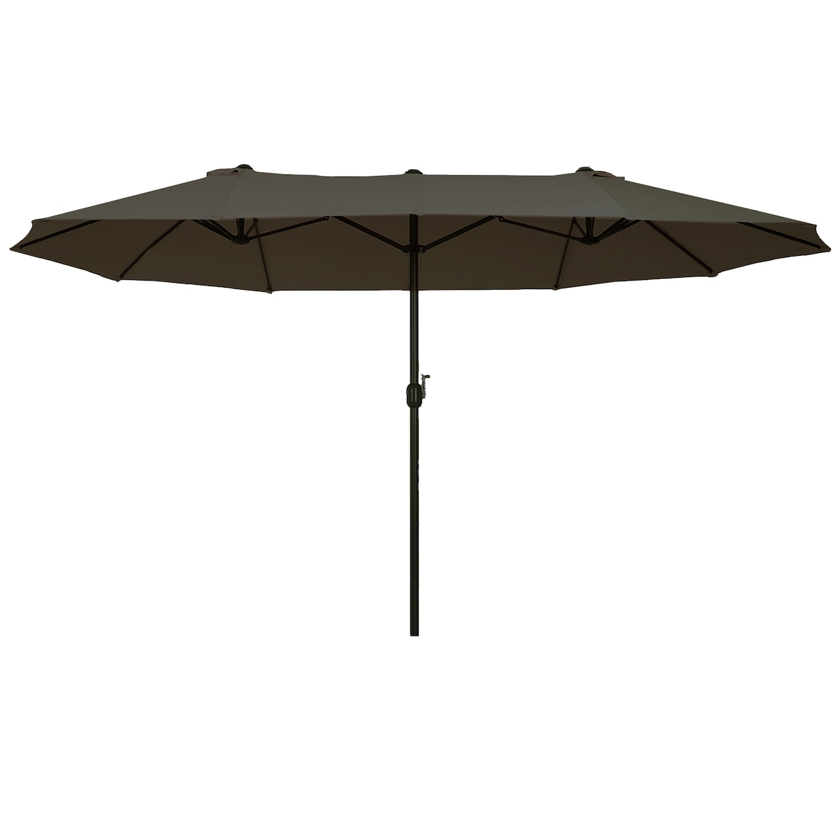 Outsunny Sombrilla Parasol Doble para Jardín 4,6x2,7x2,4 m Sombrilla Gigante Anti UV con Manivela para Exterior Patio Terraza Piscina Color Gris