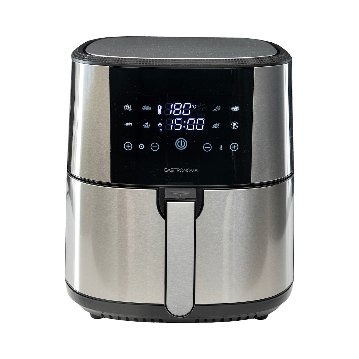 Gastronoma 18290007 - Airfryer mit einer Fassungsvermögen von 8 Litern, inklusive Airfryer Zubehör - Edelstahl/Schwarz