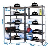 thumbnail of Maderclick Scaffalatura metallica angolare senza viti 5 ripiani + 2 ripiani Maderclick. Colore BLU/ARANCIONE/LEGNO 1800x1800x400 mm