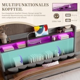 thumbnail of Polsterbett 140x200 cm mit LED-Beleuchtung und Stauraum-Kopfteil–modernes Design und hoher Komfort Grau