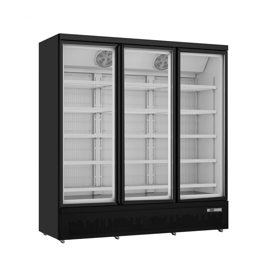 Saro Tiefkühlschrank, 3 Glastüren, Modell GTK 1480 PRO, schwarz-weiß