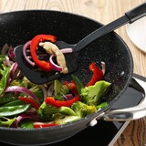 thumbnail of Renberg - Wok Ø28x9,4cm van gietijzer met glazen deksel, inclusief 2 kookgerei en grillrooster.