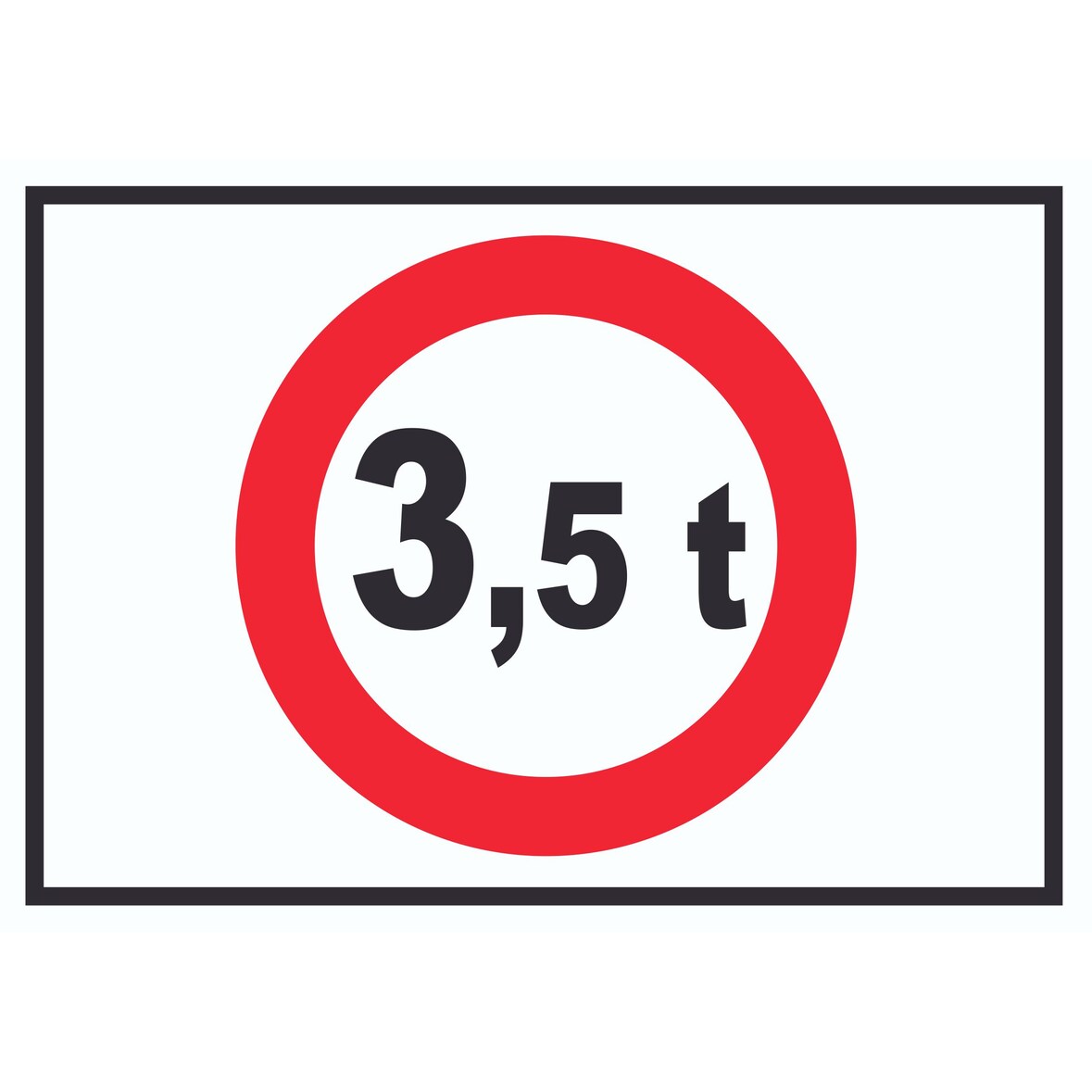 Durchfahrt verboten 3,5 Tonnen Symbol Schild A4 (210x297mm)