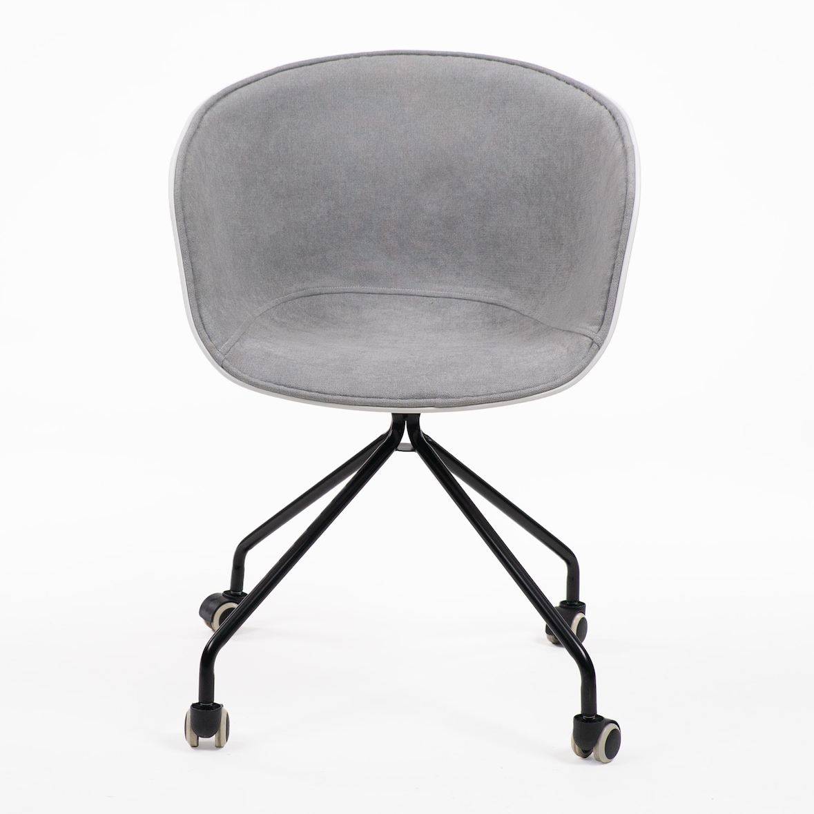 Sedia Cute Wheels dal design italiano, grigia, 56 x 56 x 81 cm