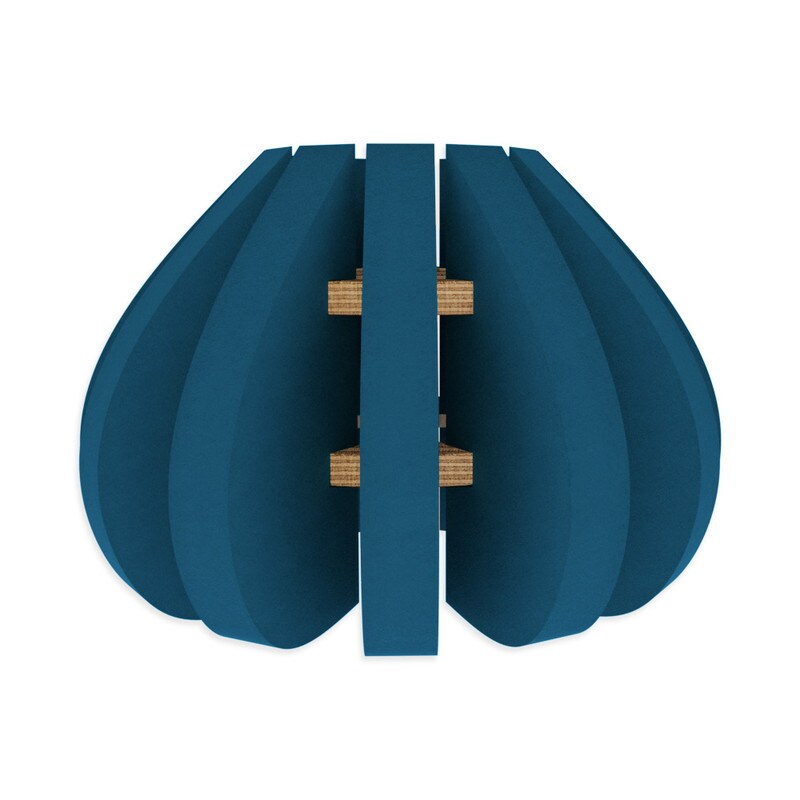 Noverb Design - Lampadario Acustico Fonoassorbente Made In Italy - Serie Tangeri Colore Blu 43 x 28 cm (d x h)