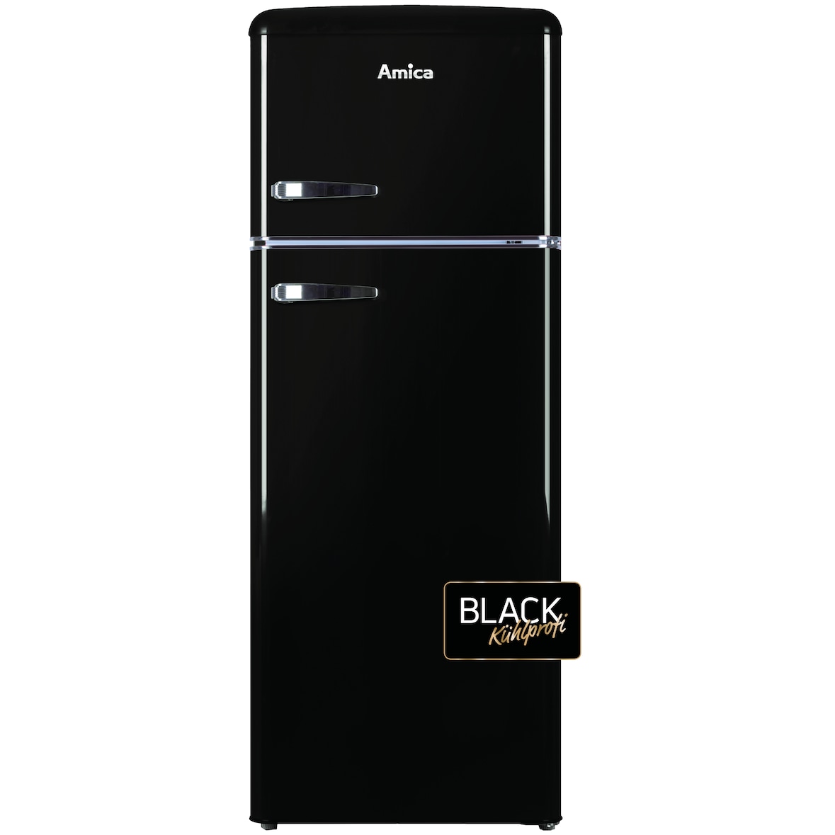 Amica KGC 15634 S, Kühl-/Gefrierkombination im Retro Design, 144 cm Höhe, black olives