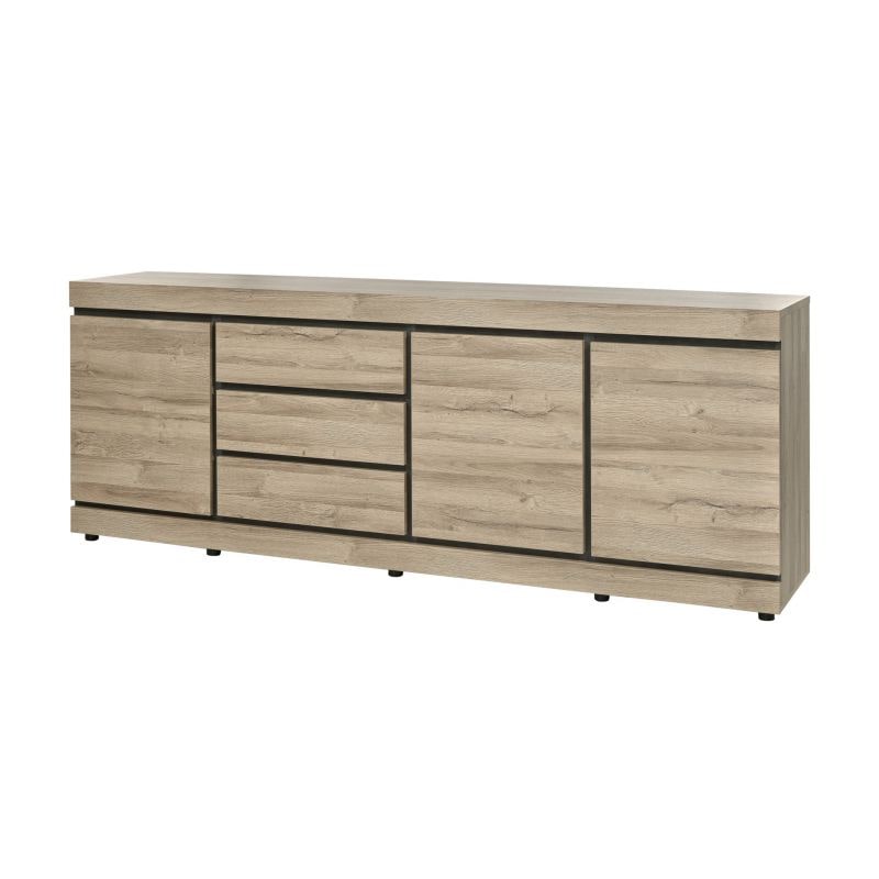 Matelpro - Buffet/bahut contemporain 248 cm coloris chêne Yannick - Moderne & Design -Chêne -  -Types de portes: Battantes