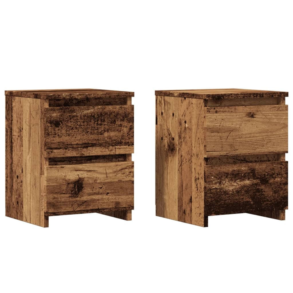 Tables de chevet 2 pcs vieux bois 30x30x40 cm bois d'ingénierie – Modèle Galant