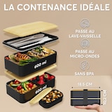 thumbnail of Bento Original 1,2 l noir et décor bambou -  120.00 cl Rectangulaire Plastique Umami 19.00x11.00 cm
