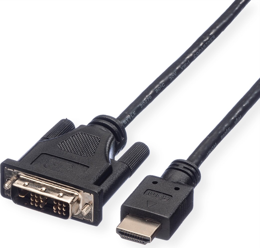 Cavo ROLINE DVI (18+1) ST - HDMI ST, nero, 10 m | METRO