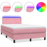 thumbnail of vidaXL Boxspringbett mit Matratze & LED Rosa 120x210 cm Samt
