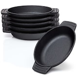 thumbnail of BBQ-Nerd® Servierpfännchen aus Gusseisen im 6er Set ?  Grillpfännchen - oval 22,5x13 cm - zum Braten Überbacken Grillen Anrichten Servieren