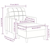 thumbnail of vidaXL Sessel mit Hocker Schwarz 60 cm Samt