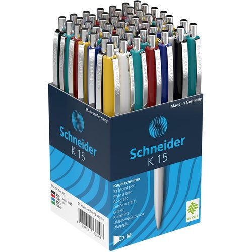 Schneider K15 Kugelschreiber Blau Mittel 0,5 mm Nachfüllbar 50 Stück
