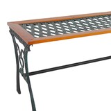 thumbnail of Gusseisen Gartentisch Outdoortisch Holz Glasplatte Natur 98x46xH56cm