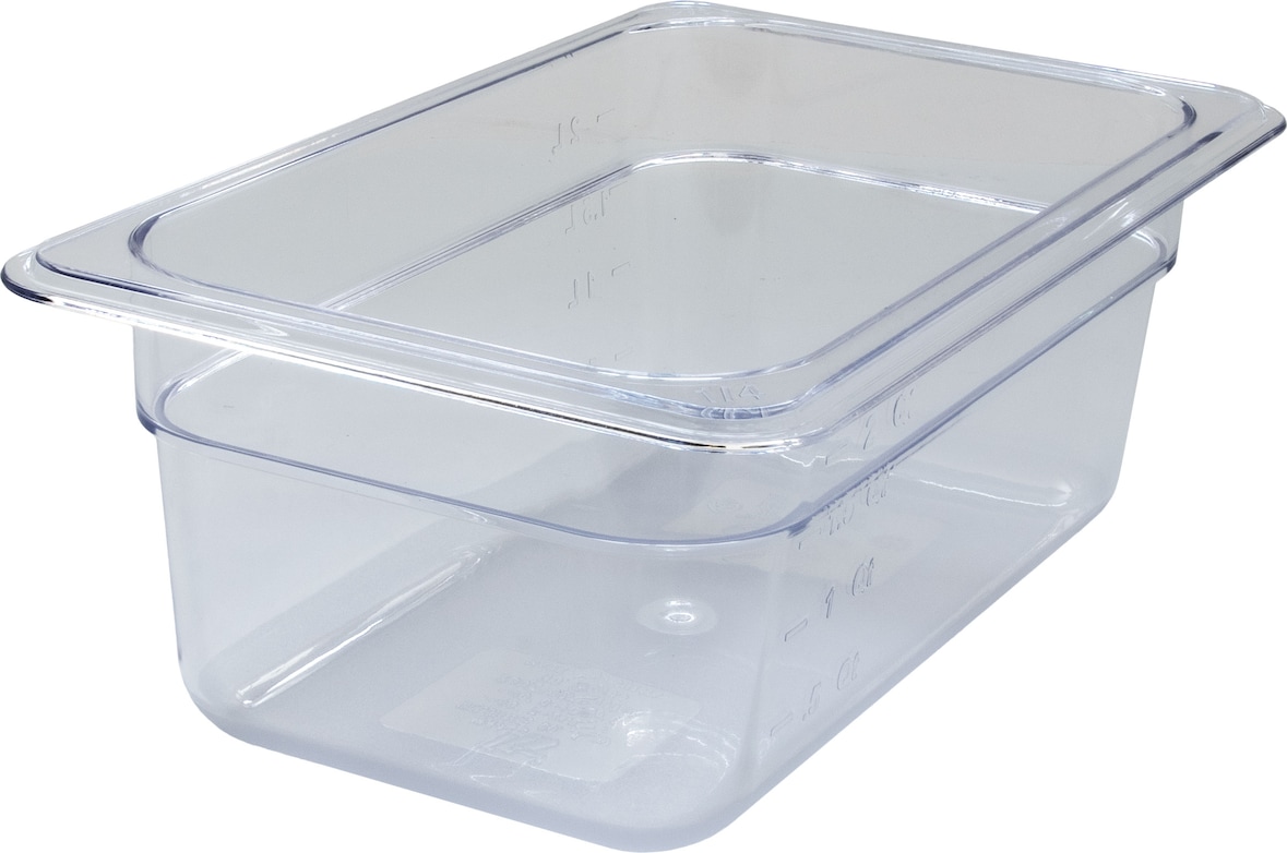 AcMax Polycarbonat GN 1/4 GN-Behälter 2,8 Liter Tiefe 100mm Kunststoff  Gastronormbehälter