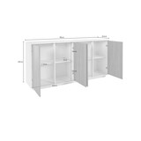 thumbnail of Dmora Kommode Virgilio, Küchen-Sideboard mit 4 Türen, Wohnzimmer-Buffet, 100% Made in Italy, cm 180x41h86, Anthrazit glänzend