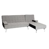 thumbnail of Schlafsofa HWC-K22, Couch Ecksofa Sofa, Liegefläche links/rechts Schlaffunktion 236cm ~ Stoff/Textil hellgrau, schwarz