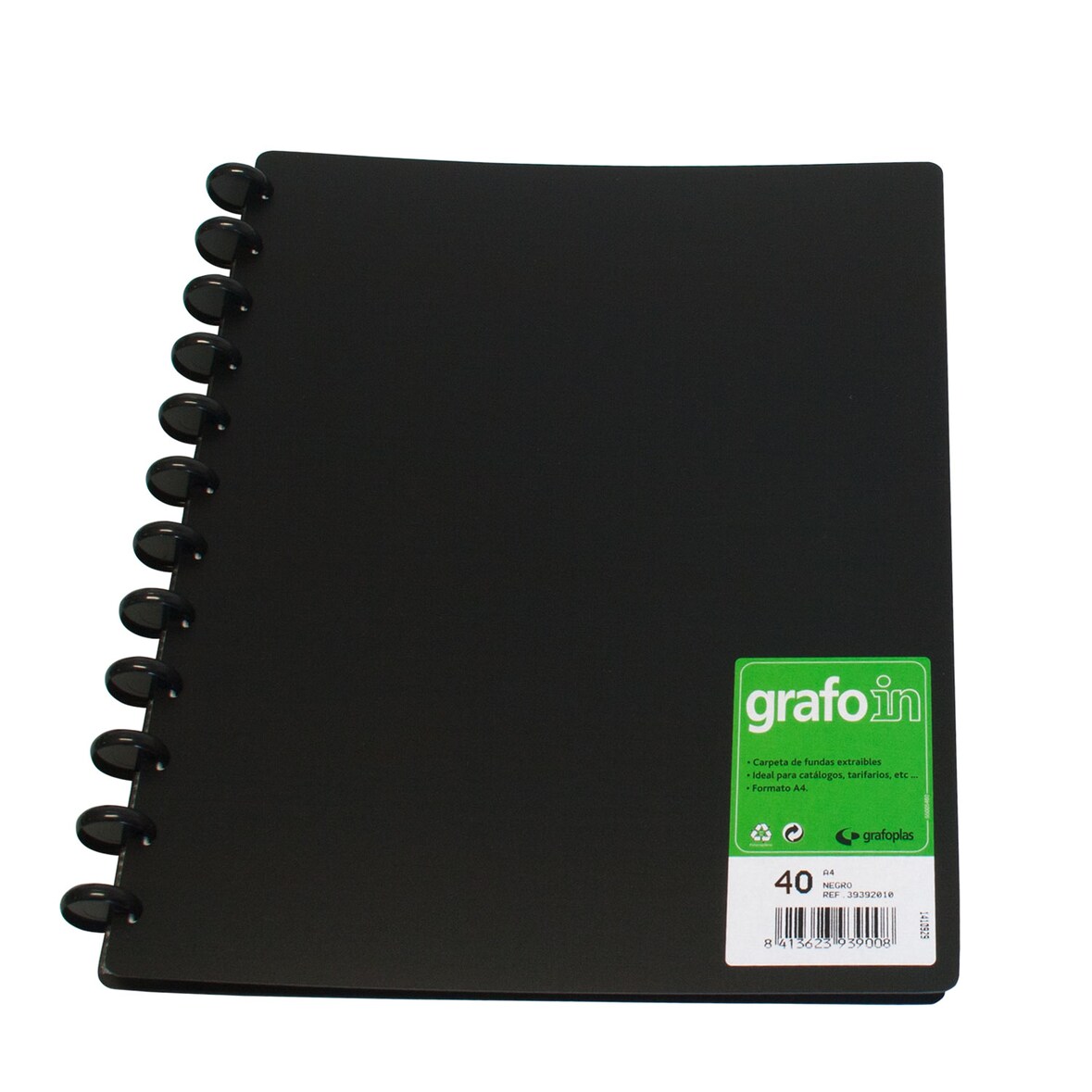 Pasta de 40 capas intercambiáveis A4 "Grafo IN" Preto