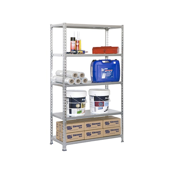 PROREGAL Étagère pour charges lourdes METAL SHARK | HxLxP 180x90x40cm | Charge du compartiment 180kg | Galvanisé gris