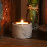 thumbnail of Teelichthalter Marmor Kerzenständer f. Teelichter o. LED Teelichter H: 4cm rosa