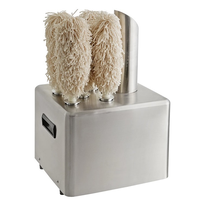 Glas Poliermaschine | HxBxT 51x33x33cm | 1,2 kW | inkl. 5 Tasseln + CHEFGASTRO Geschirrtuch